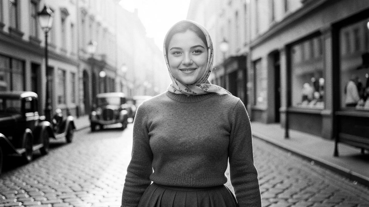 Black and white portrait before AI colorizing