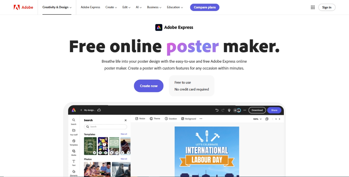 Adobe Express Poster Maker