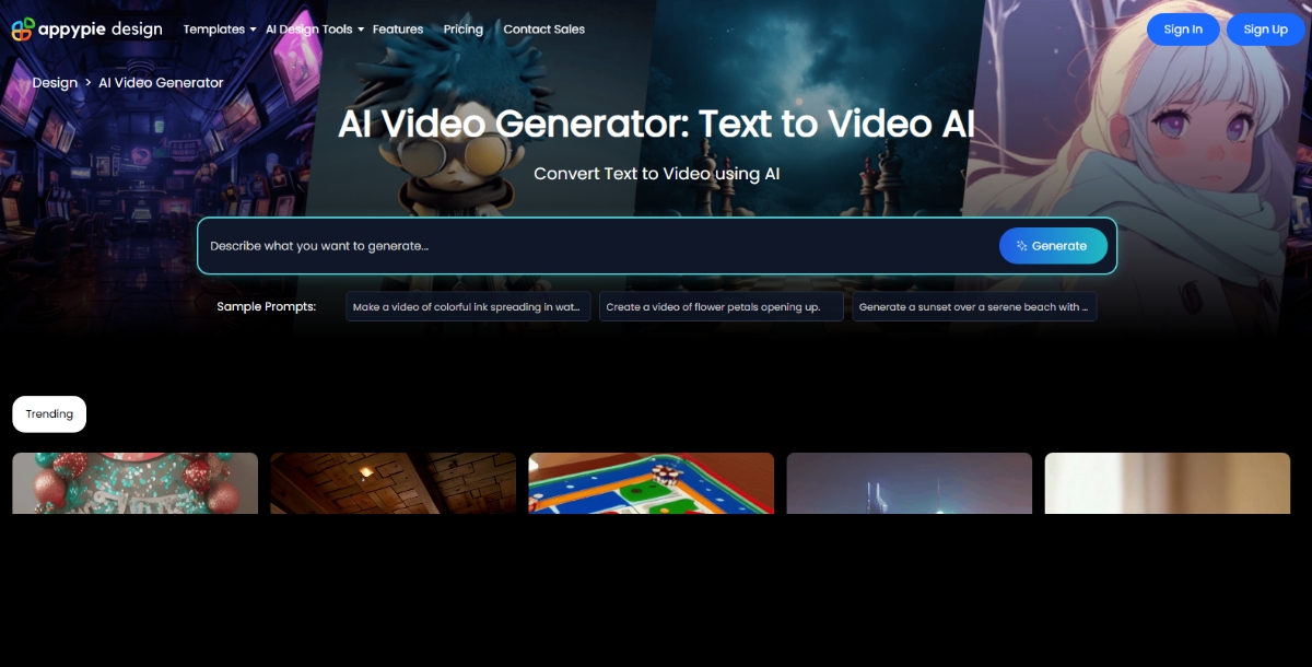 Step 1: Access Ai Video generator