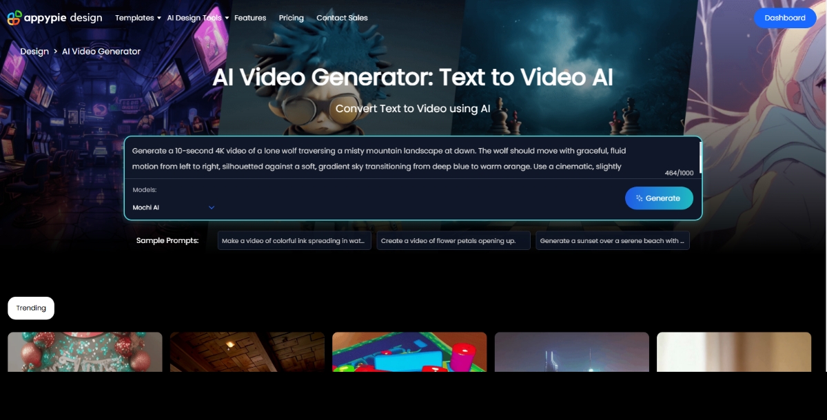 Step 2- Write Prompt in the AI Video Generator