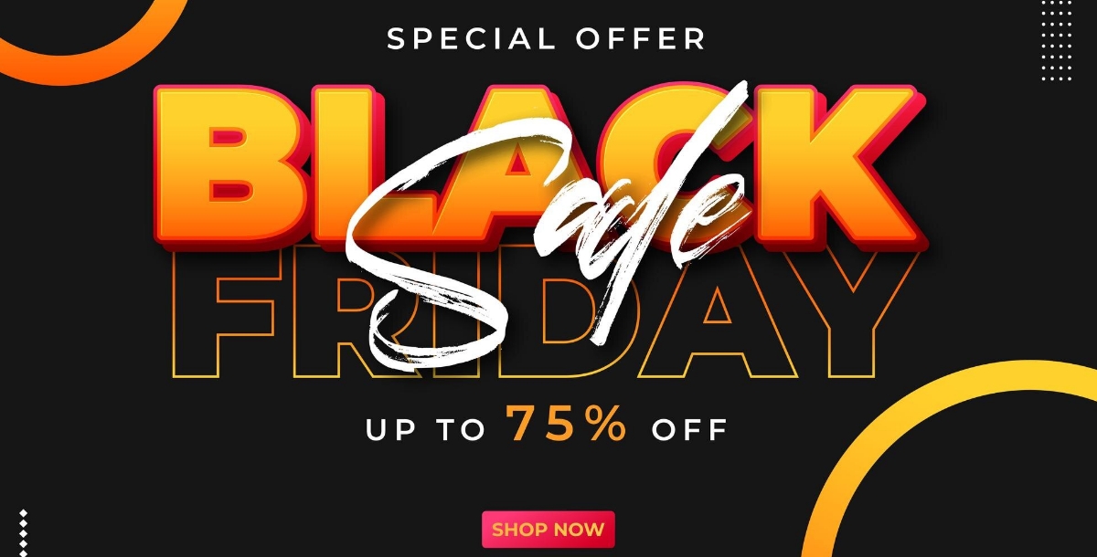 Black Friday Banner design with text
