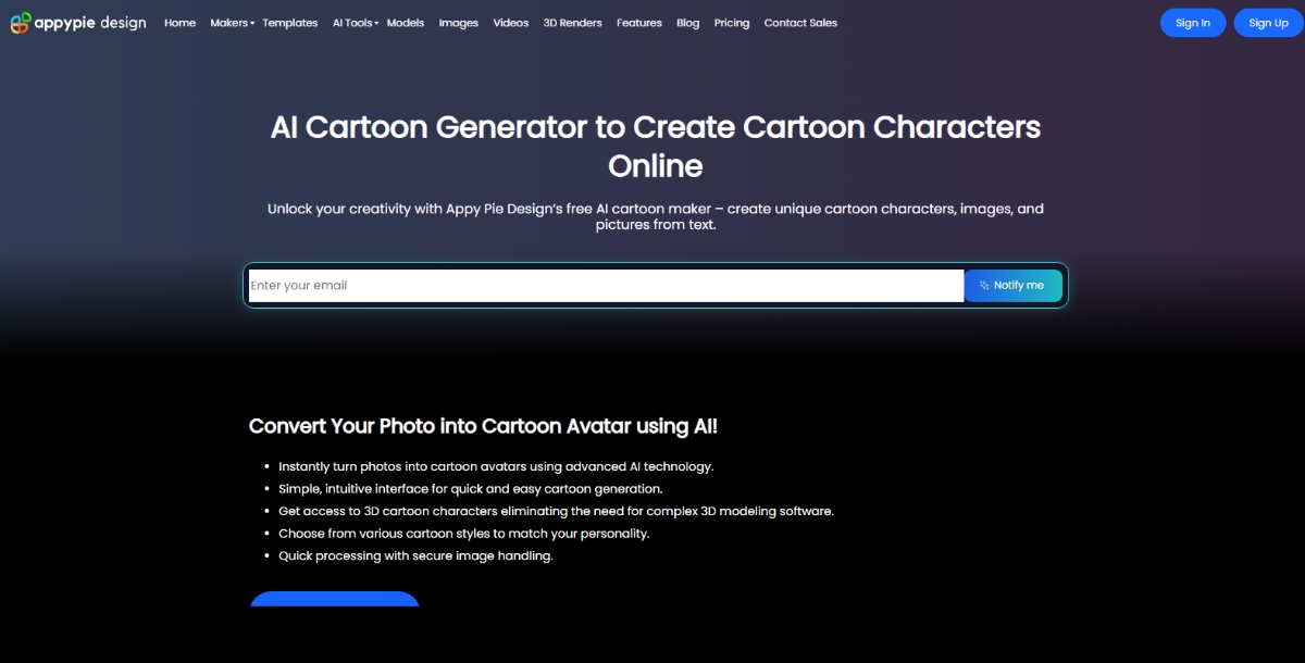 Pixazo DEsign AI Cartoon Generator