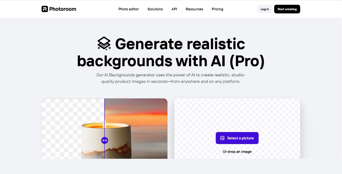 Photoroom Bacground generator tool