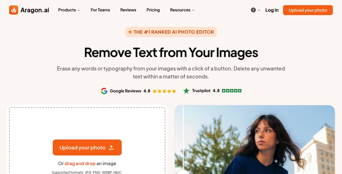 Aragon AI Text Remover