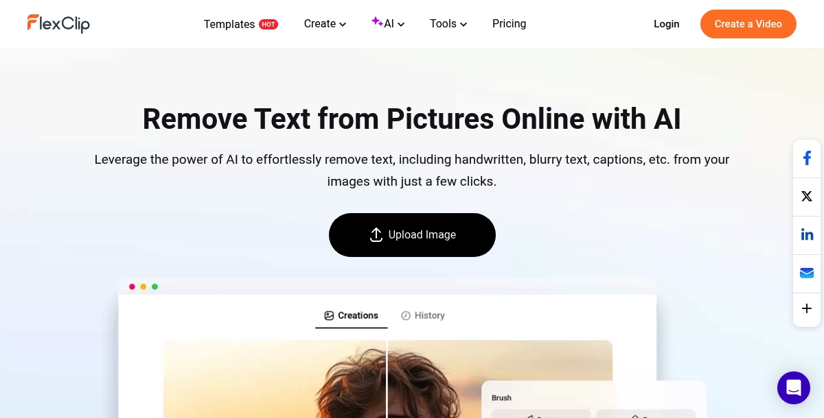 FlexClip AI Text Remover