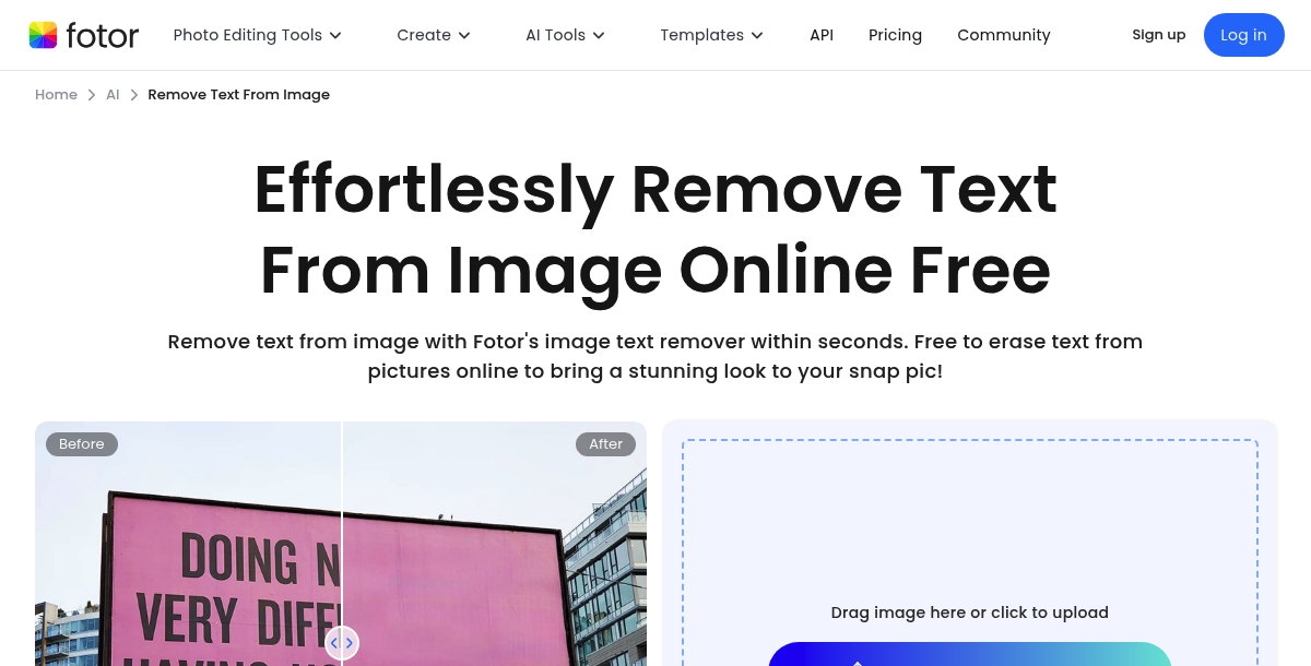 Fotor AI Text Remover