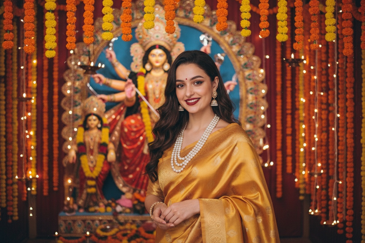 Elegant Silk Saree for Puja Rituals