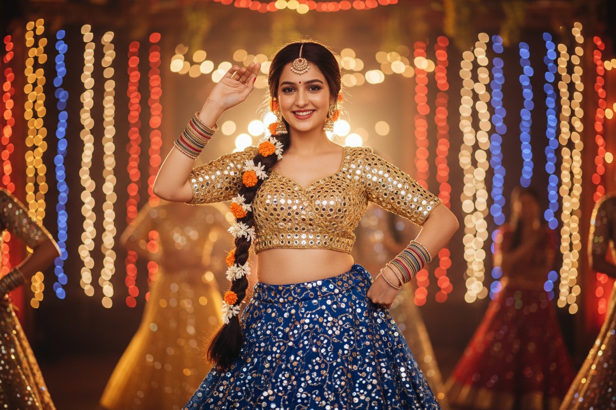Glittery Lehenga for Garba Night