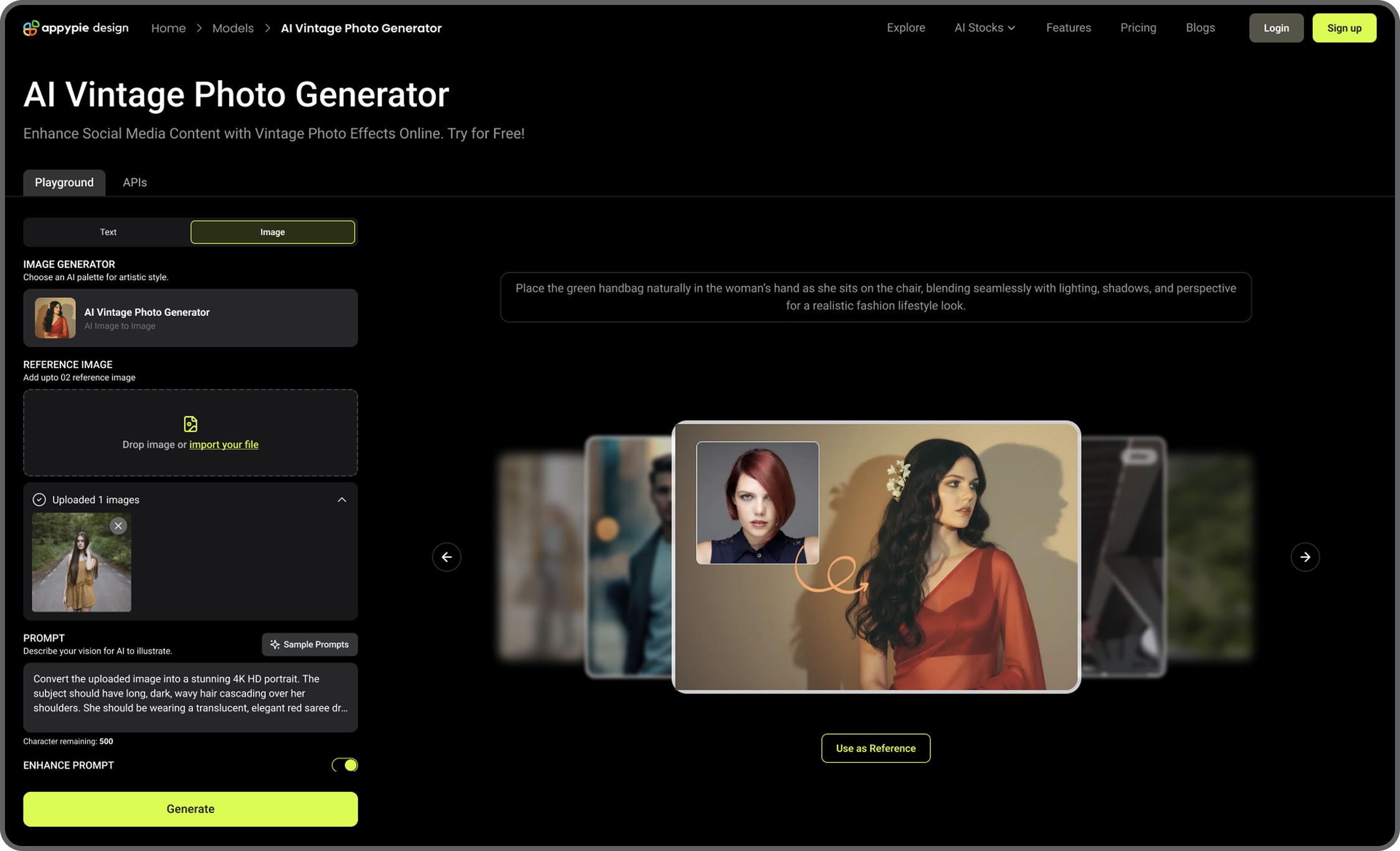 Step 2 - AI Vinatge Photo Generator