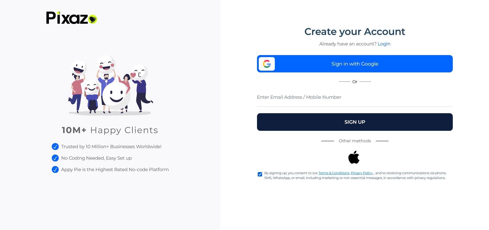 Step 3: Log In or Sign-Up for Pixazo