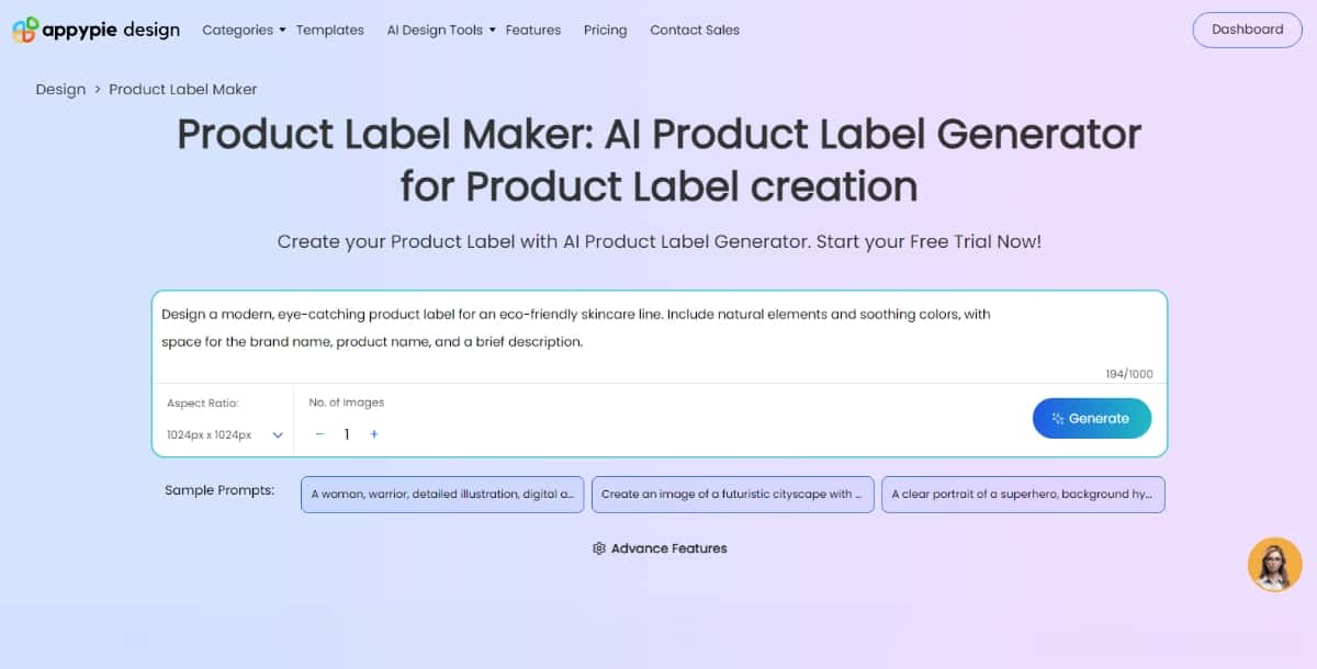 Text to Product Label Design