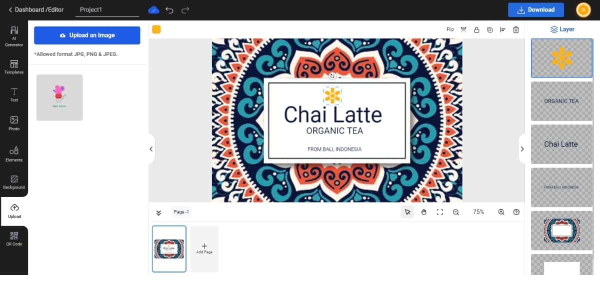 Upload Photo to Product Label