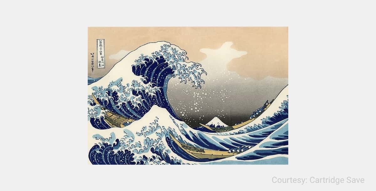 Japanese woodblock print asymmetrical balance in art