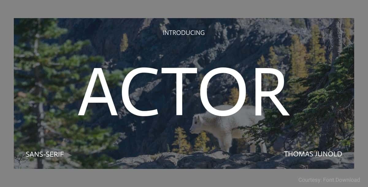 Free Minimalist Font Actor