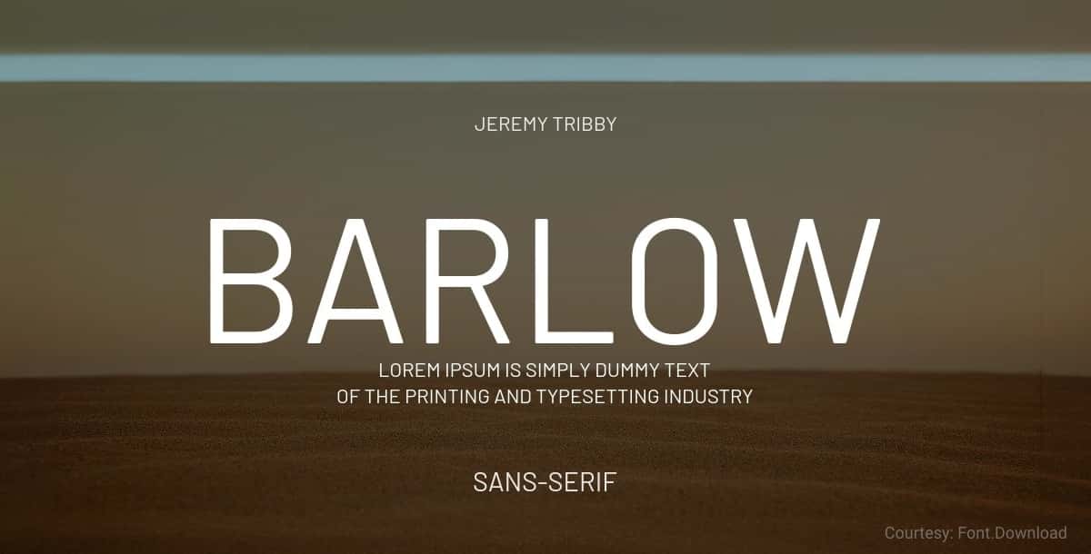 Free Minimalist Font Barlow