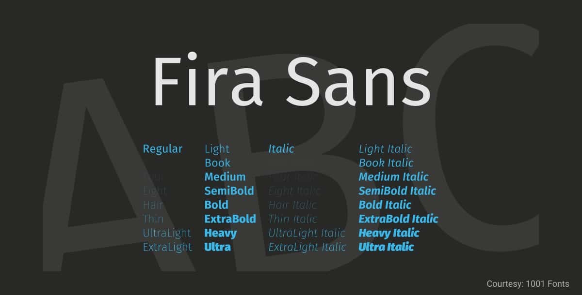 Free Minimalist Font Fira Sans