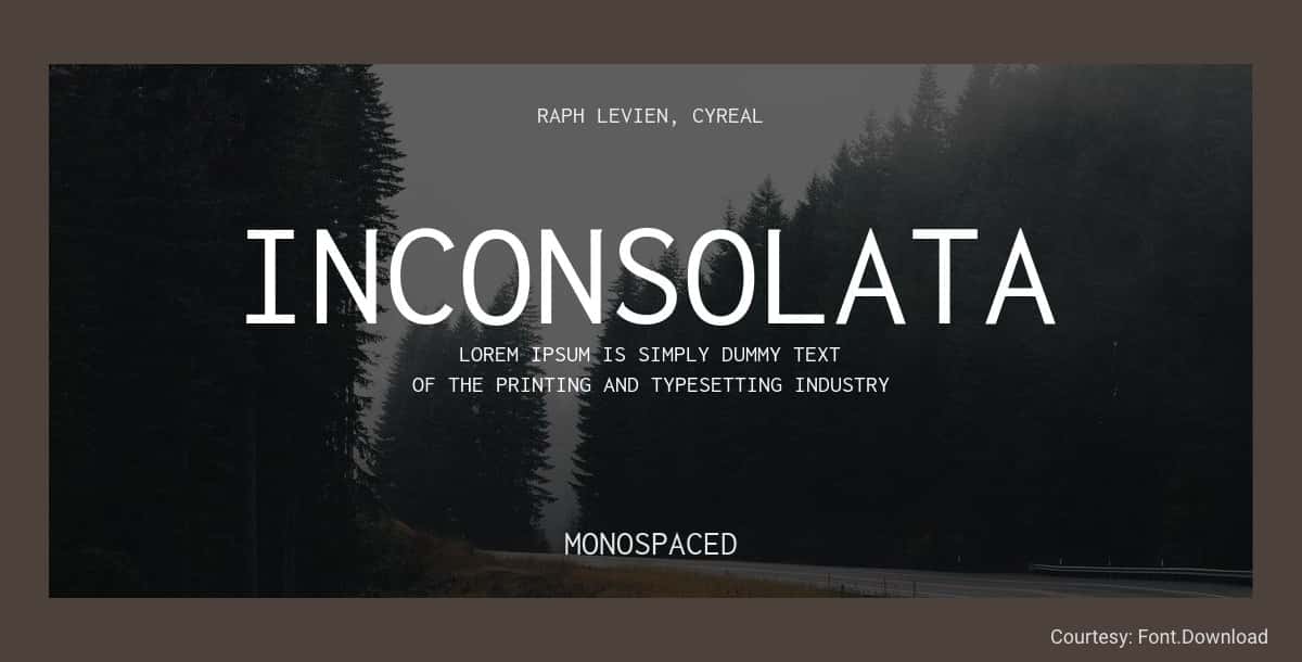 Free Minimalist Font Inconsolata