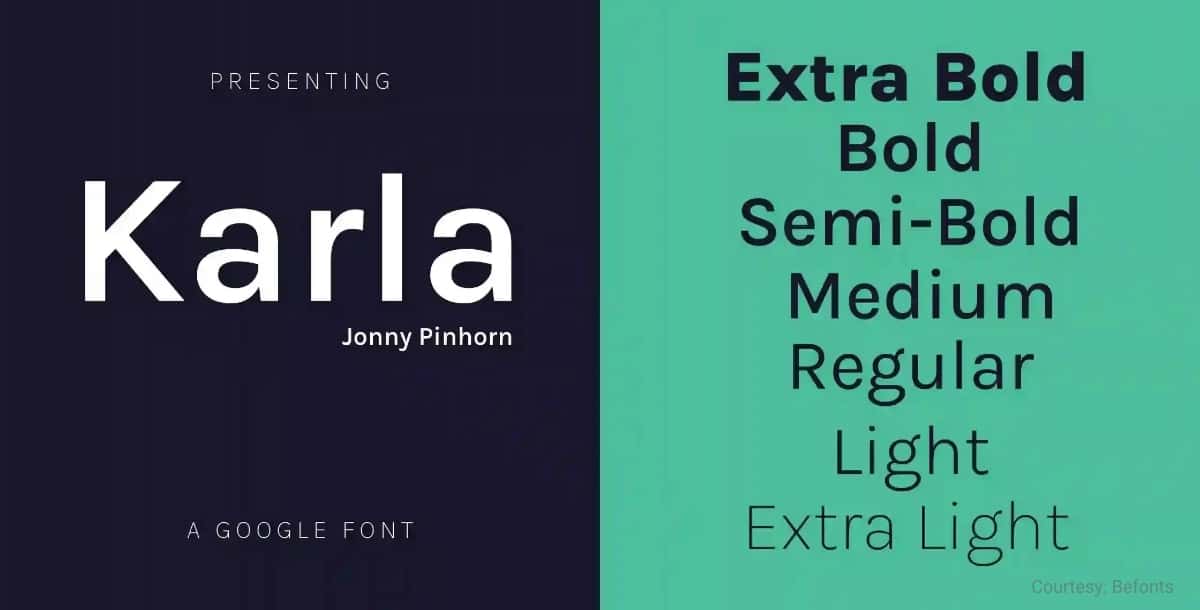 Free Minimalist Font Karla