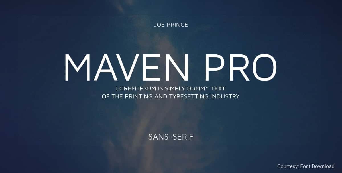 Free Minimalist Font Maven Pro