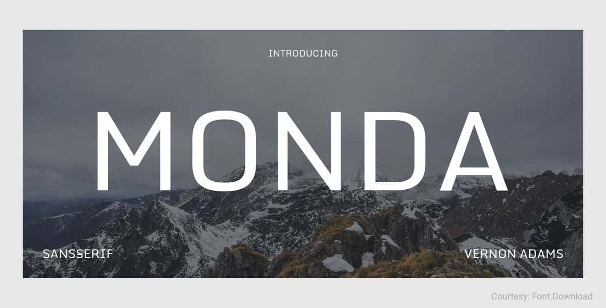 Free Minimalist Font Monda