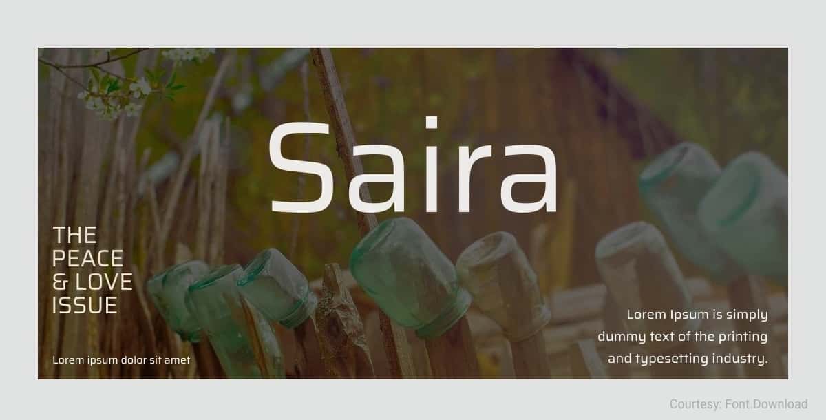 Free Minimalist Font saira