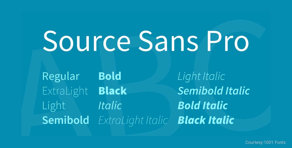 Free Minimalist Font Source Sans Pro