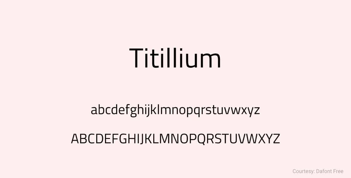 Free Minimalist Font Titillium Web