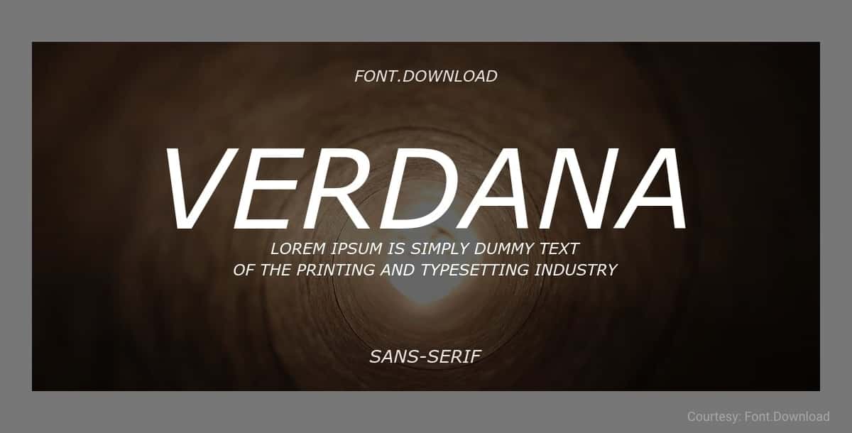 Free Minimalist Font Verdana