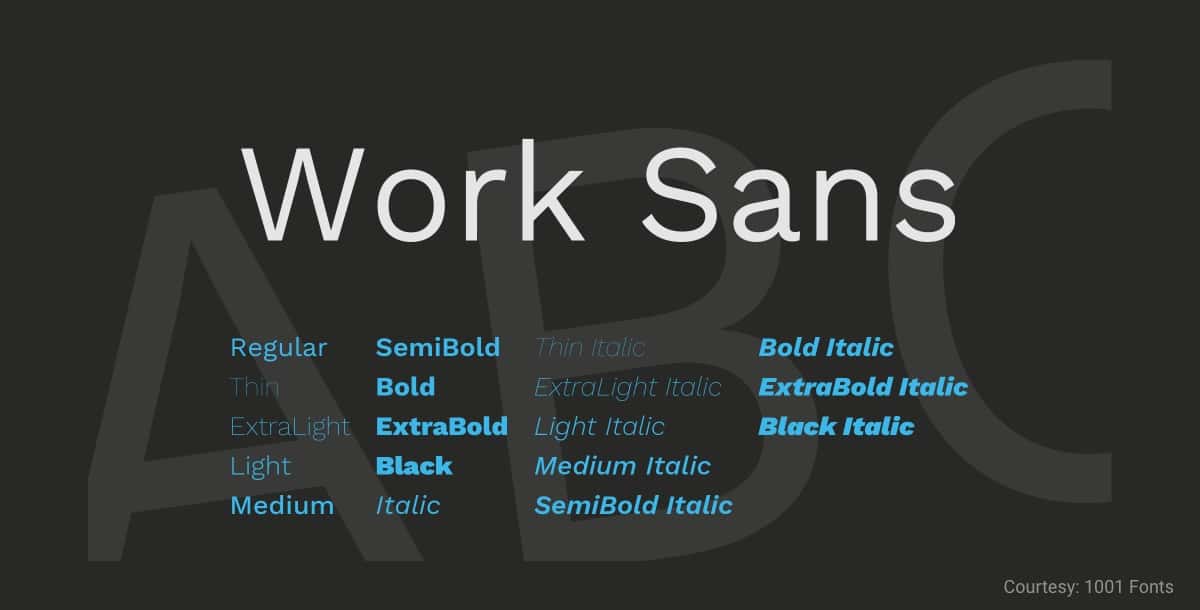 Free Minimalist Font Work Sans