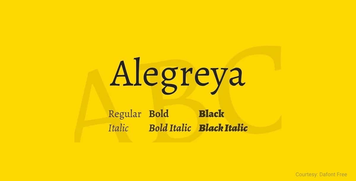 free commercial font alegreya