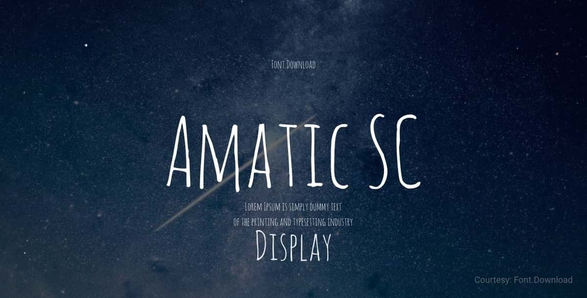 free commercial font amatic sc