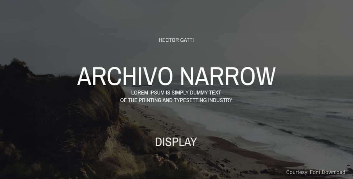 free commercial font archivo narrow