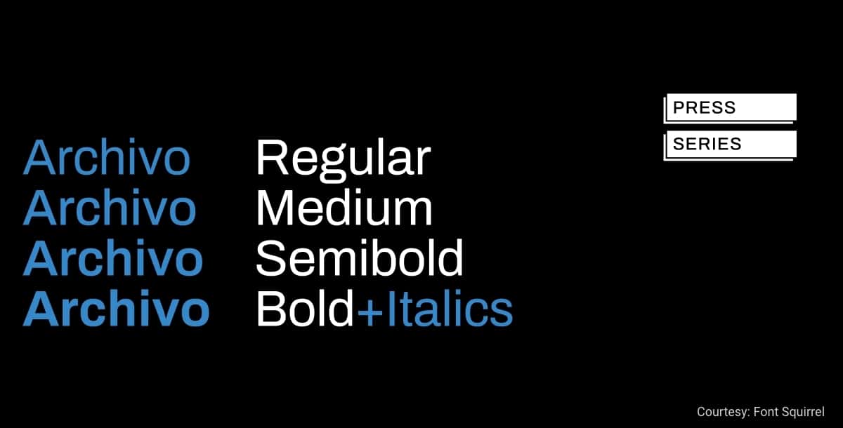 free commercial font archivo