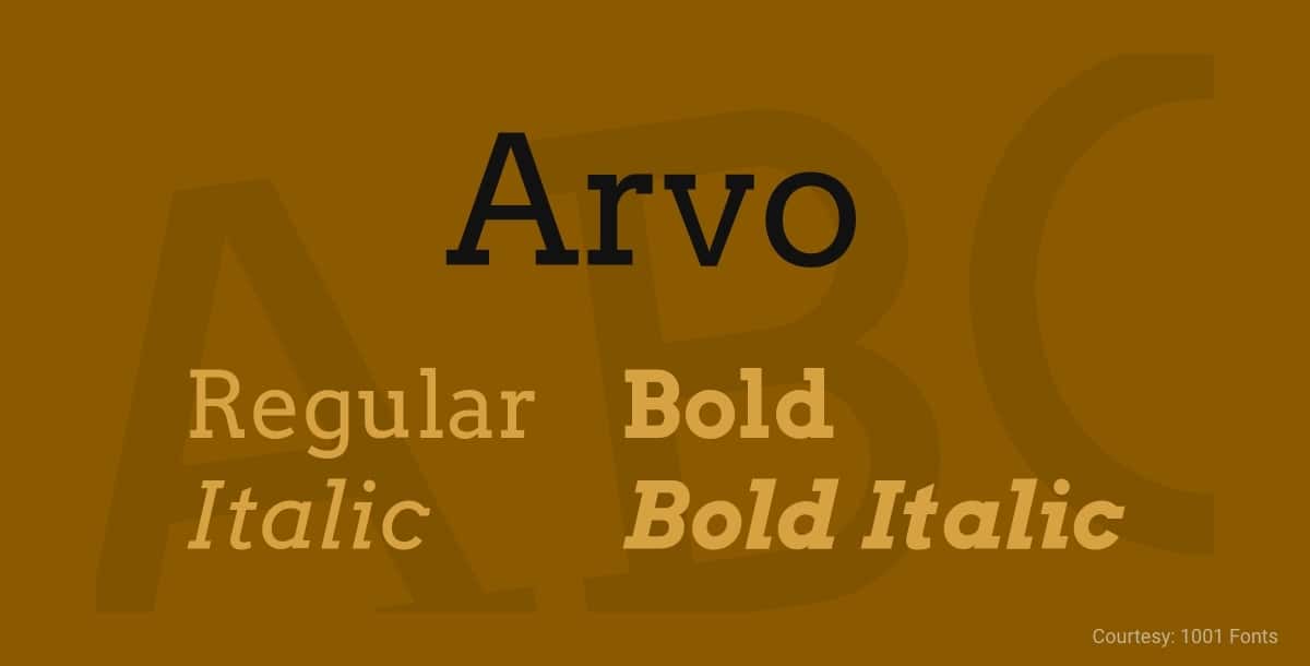 free commercial font arvo