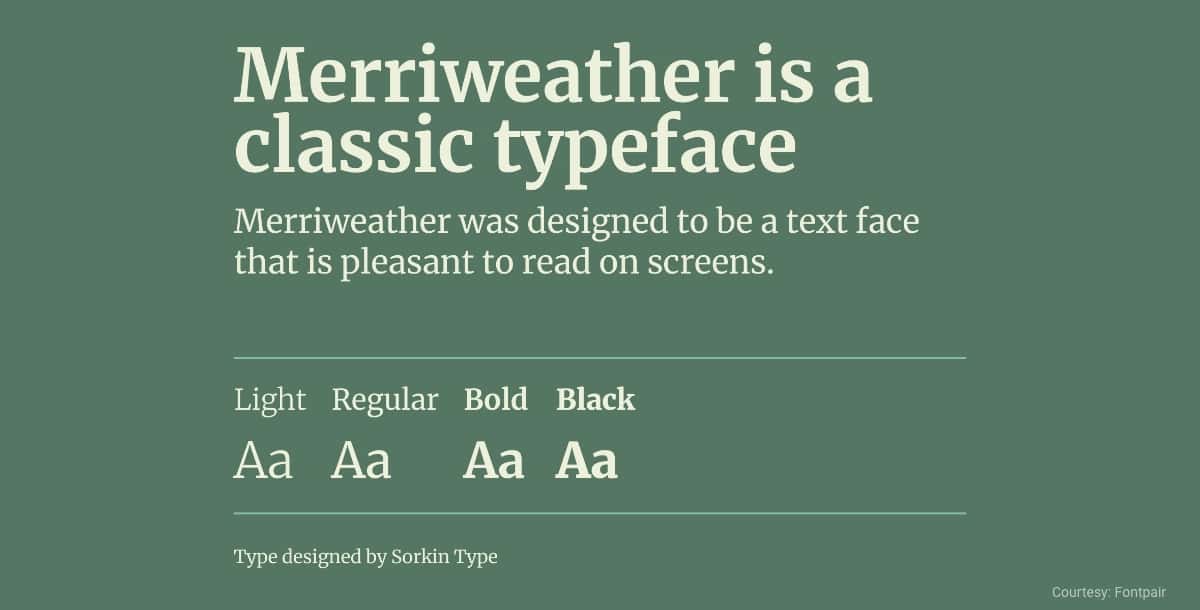 free commercial font merriweather