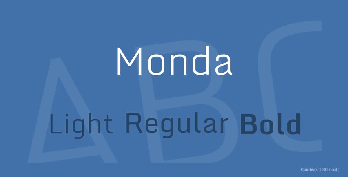 free commercial font monda