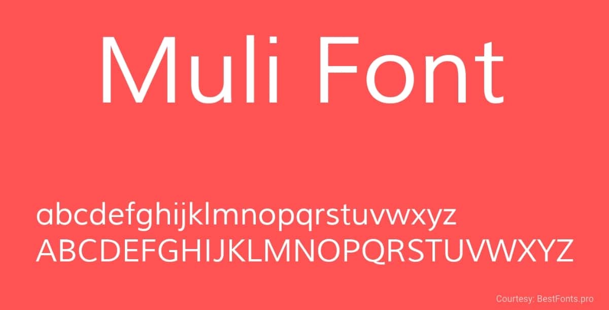 free commercial font muli