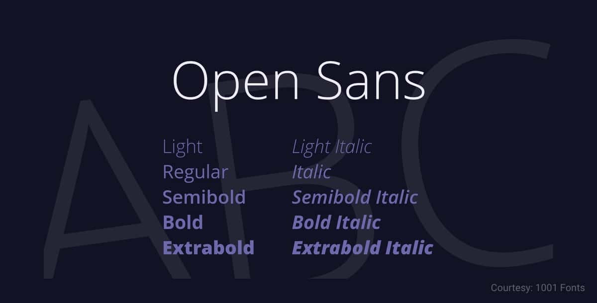 free commercial font open sans