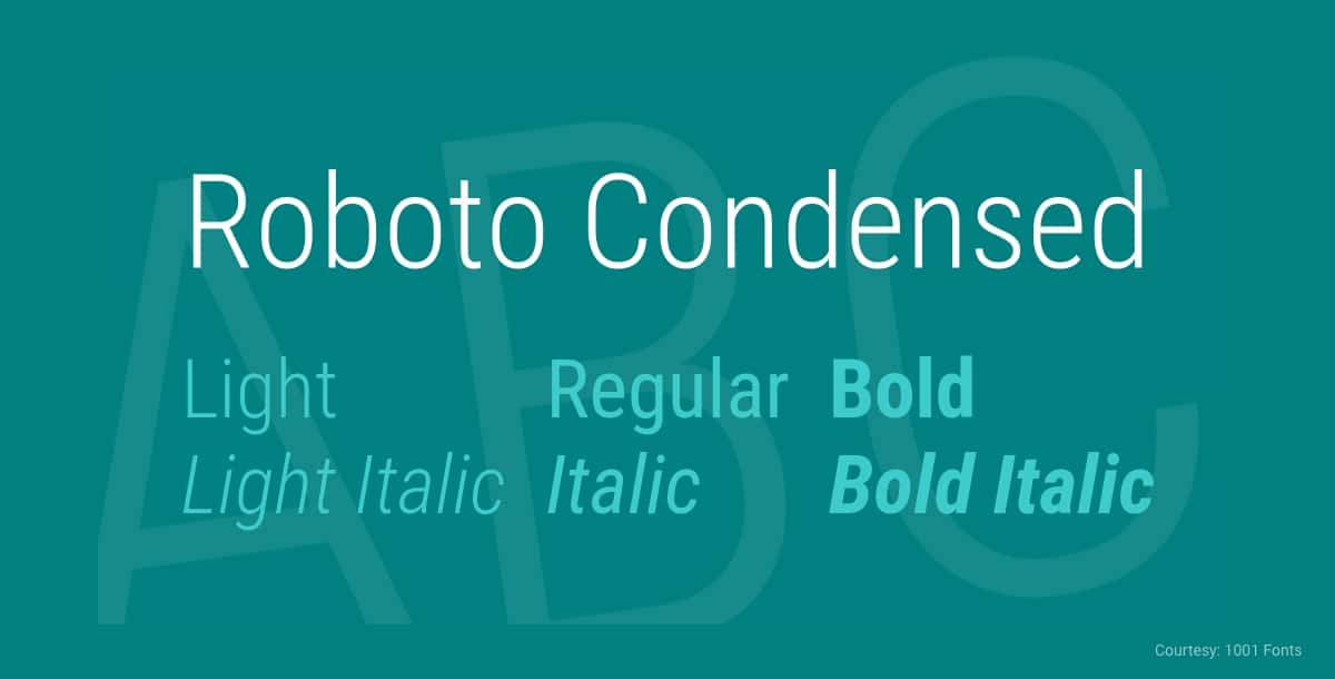 free commercial font roboto condensed