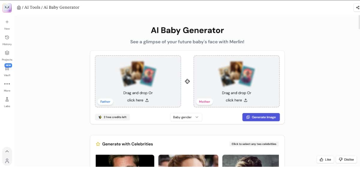 GetMerlin AI Baby Face Generator