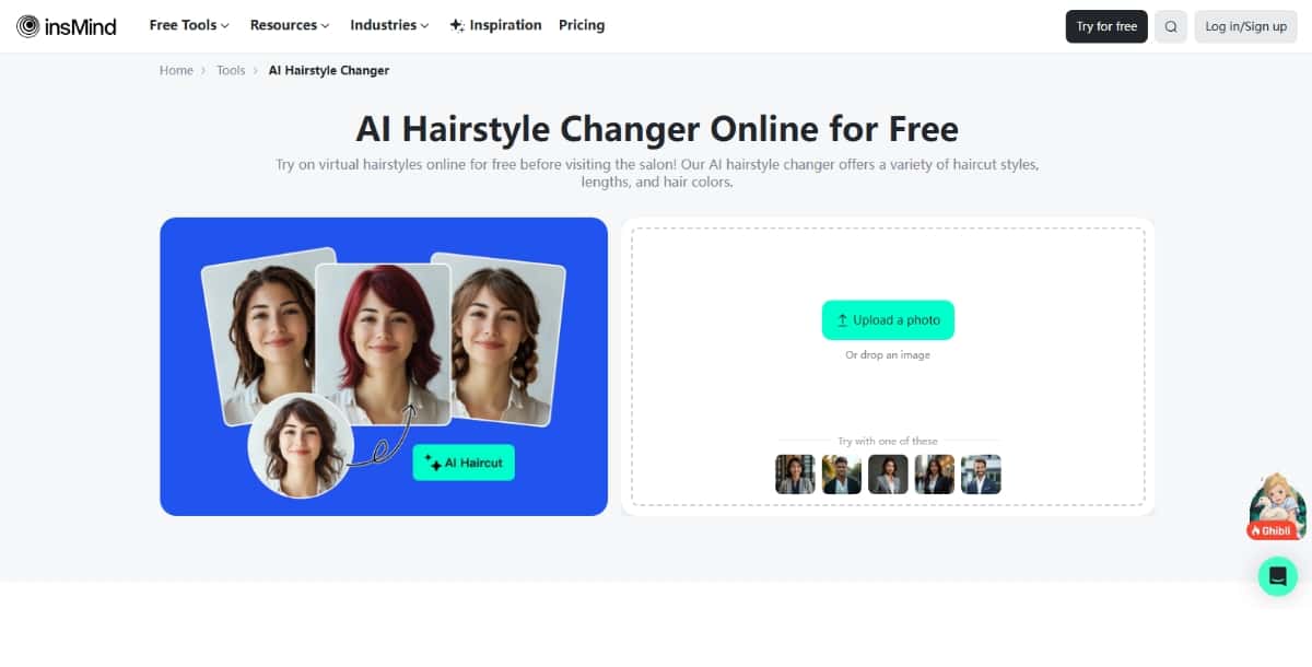 insMind AI Hairstyle Changer