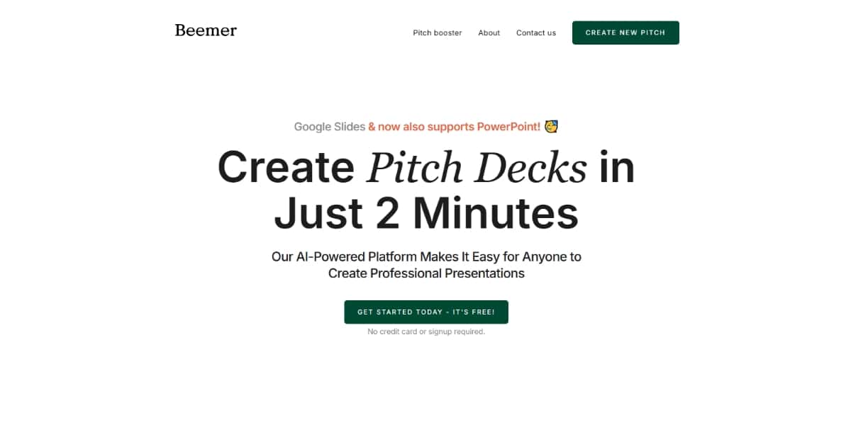 AI Pitch Deck Generator Tools Beemer Docs