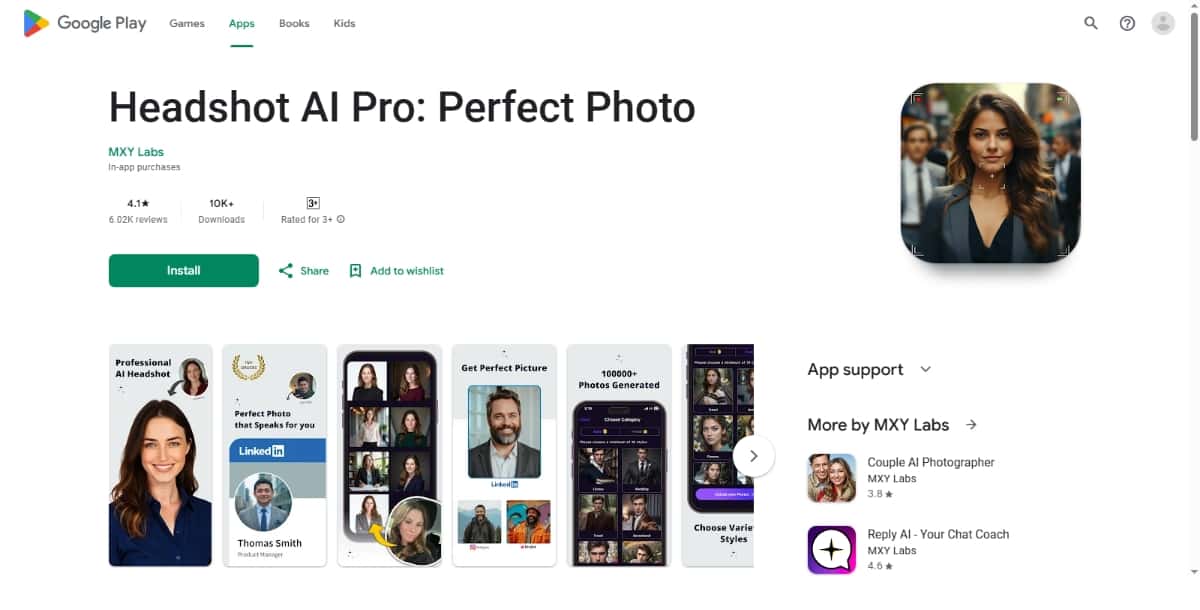 MXY labs Best AI Headshot Generator Apps
