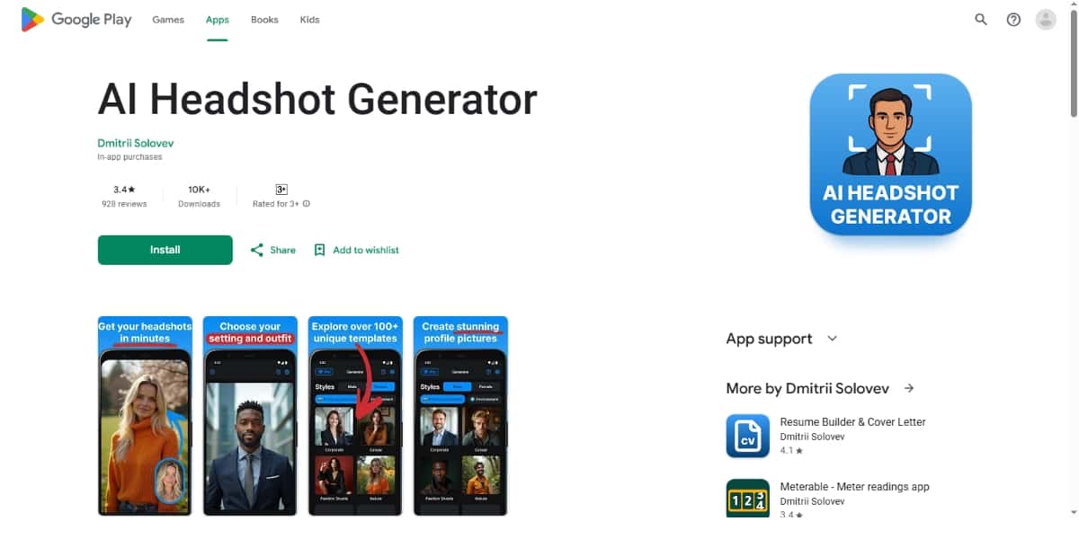 Dmitri Best AI Headshot Generator Apps
