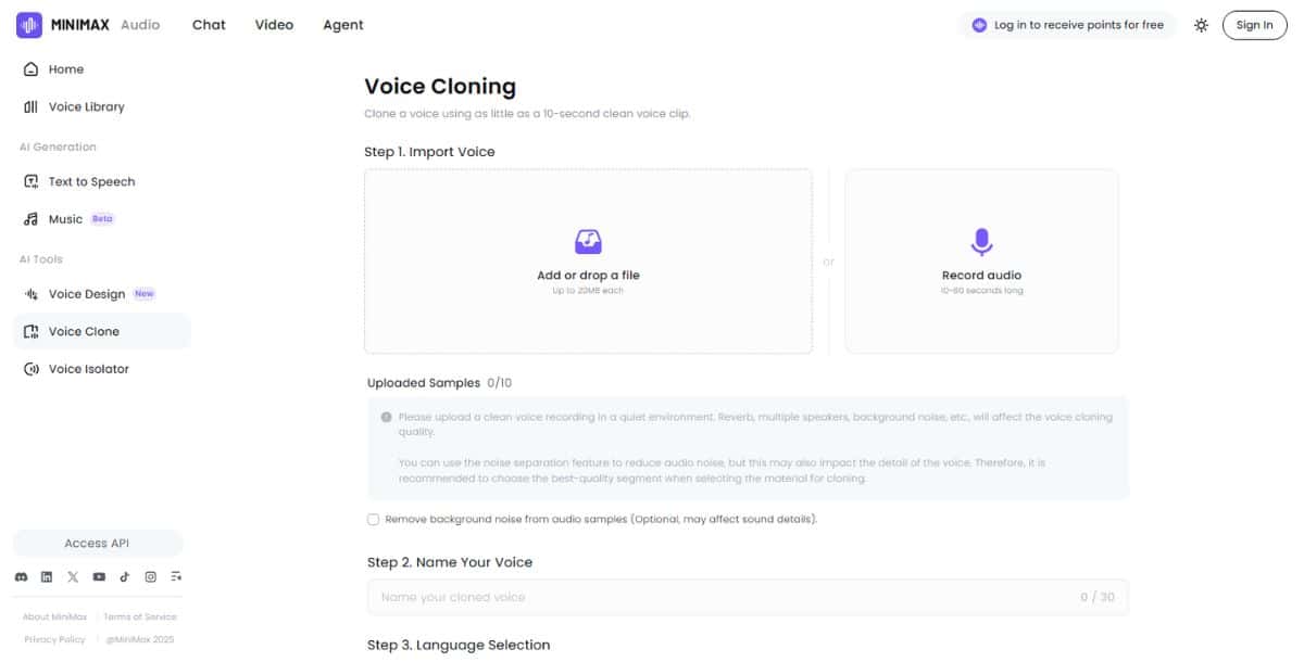 Minimax - Best AI Voice Cloning Tool