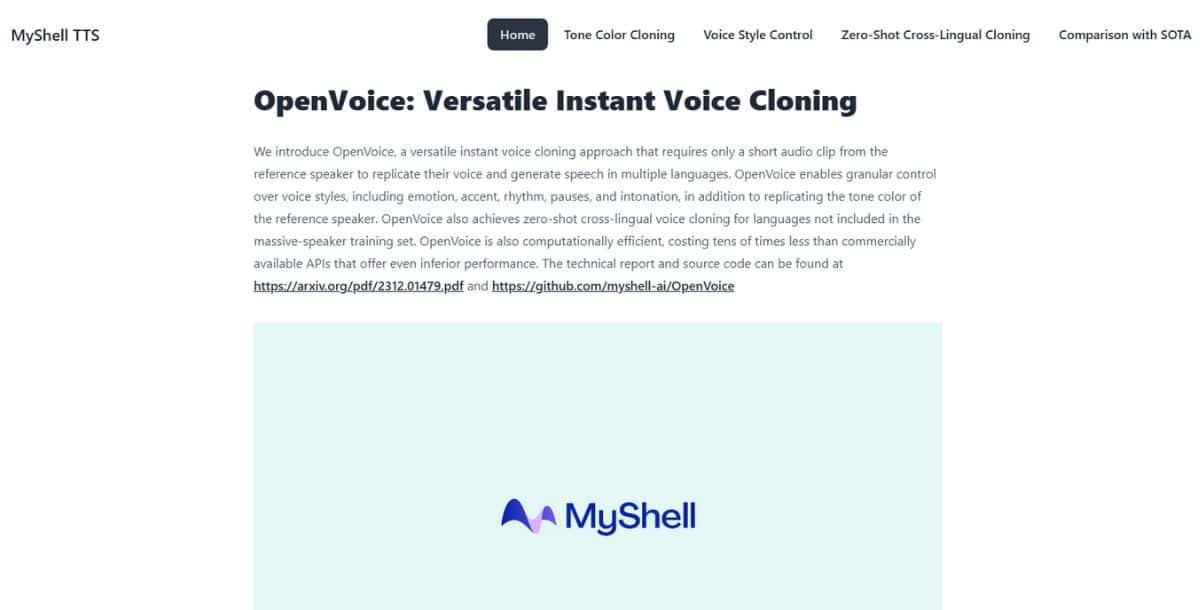 Myshell TTS - Best AI Voice Cloning Tool