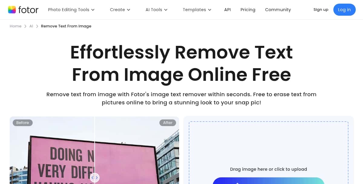 Fotor AI Text Remover