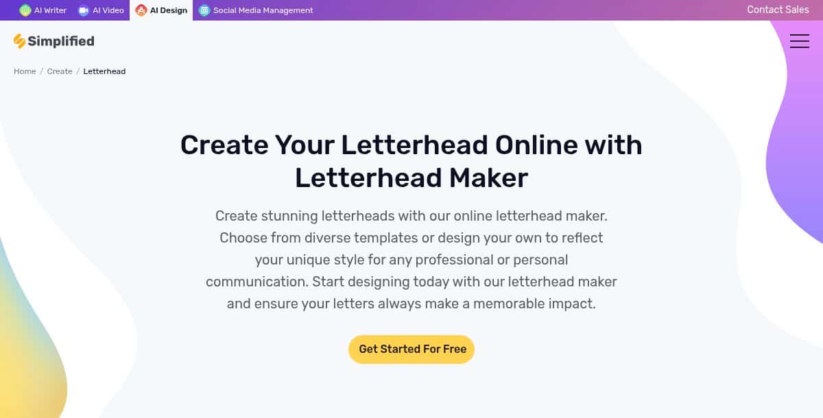 Simplified AI Letterhead Generator