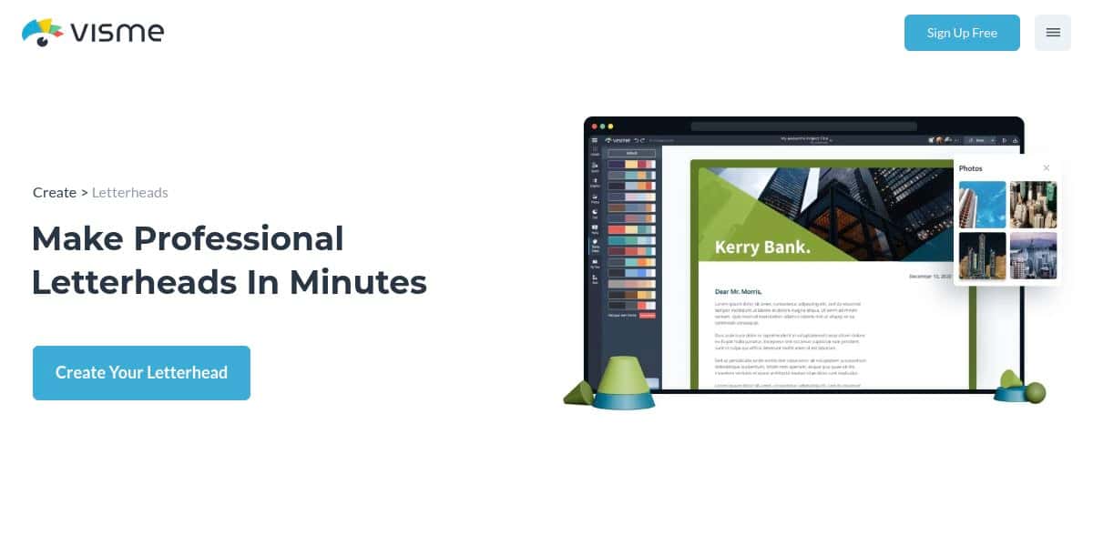 Visme AI Letterhead Generator