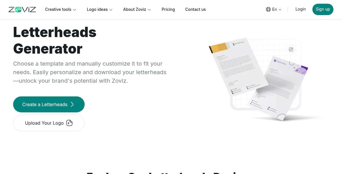 Zoviz AI Letterhead Generator